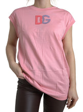 Load image into Gallery viewer, Dolce &amp; Gabbana Pink Cotton DG Logo Crew Neck Tank T-shirt
