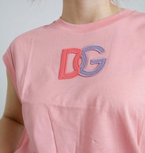 Load image into Gallery viewer, Dolce &amp; Gabbana Pink Cotton DG Logo Crew Neck Tank T-shirt
