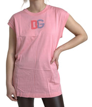 Load image into Gallery viewer, Dolce &amp; Gabbana Pink Cotton DG Logo Crew Neck Tank T-shirt

