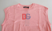 Load image into Gallery viewer, Dolce &amp; Gabbana Pink Cotton DG Logo Crew Neck Tank T-shirt
