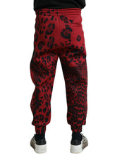 Load image into Gallery viewer, Dolce &amp; Gabbana Red Black Leopard Print Stretch Jogger Pants
