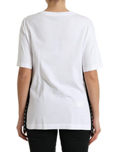 Load image into Gallery viewer, Dolce &amp; Gabbana White Slogan Print Lacing Detailed T-shirt
