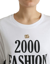 Load image into Gallery viewer, Dolce &amp; Gabbana White Slogan Print Lacing Detailed T-shirt
