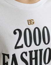 Load image into Gallery viewer, Dolce &amp; Gabbana White Slogan Print Lacing Detailed T-shirt
