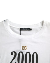 Load image into Gallery viewer, Dolce &amp; Gabbana White Slogan Print Lacing Detailed T-shirt
