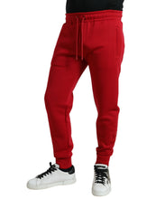 Load image into Gallery viewer, Dolce &amp; Gabbana Red Cotton Blend Skinny Jogger Pants
