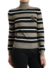 Load image into Gallery viewer, Dolce &amp; Gabbana Multicolor Stripes Logo Turtle Neck Pullover Sweater
