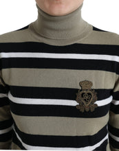 Load image into Gallery viewer, Dolce &amp; Gabbana Multicolor Stripes Logo Turtle Neck Pullover Sweater
