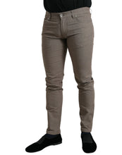 Load image into Gallery viewer, Dolce &amp; Gabbana Brown Cotton Stretch Skinny Men Pants
