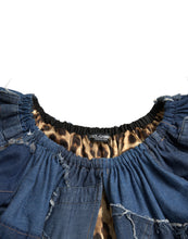 Load image into Gallery viewer, Dolce &amp; Gabbana Blue Patchwork Short Sleeves Denim Blouse Top

