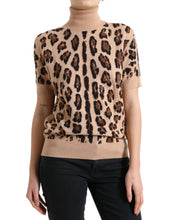 Load image into Gallery viewer, Dolce &amp; Gabbana Beige Leopard Print Wool Turtleneck Top
