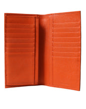 Load image into Gallery viewer, Dolce &amp; Gabbana Orange Crocodile Leather Long Bifold Card Holder Wallet
