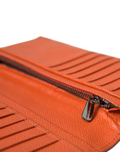 Load image into Gallery viewer, Dolce &amp; Gabbana Orange Crocodile Leather Long Bifold Card Holder Wallet
