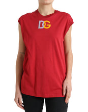 Load image into Gallery viewer, Dolce &amp; Gabbana Red Cotton DG Logo Crew Neck Tank Top T-shirt
