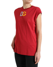 Load image into Gallery viewer, Dolce &amp; Gabbana Red Cotton DG Logo Crew Neck Tank Top T-shirt
