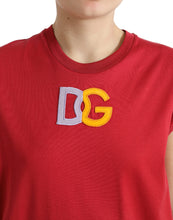 Load image into Gallery viewer, Dolce &amp; Gabbana Red Cotton DG Logo Crew Neck Tank Top T-shirt
