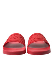 Load image into Gallery viewer, Dolce &amp; Gabbana Red Rubber Summer Beach Slides Sandals
