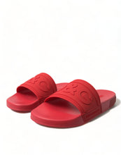 Load image into Gallery viewer, Dolce &amp; Gabbana Red Rubber Summer Beach Slides Sandals
