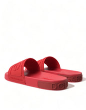 Load image into Gallery viewer, Dolce &amp; Gabbana Red Rubber Summer Beach Slides Sandals
