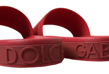 Load image into Gallery viewer, Dolce &amp; Gabbana Red Rubber Summer Beach Slides Sandals
