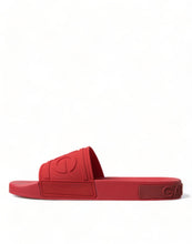 Load image into Gallery viewer, Dolce &amp; Gabbana Red Rubber Summer Beach Slides Sandals
