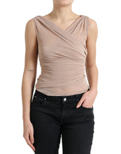 Load image into Gallery viewer, Dolce &amp; Gabbana Beige Viscose V-neck Sleeveless Tank Top
