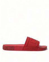 Load image into Gallery viewer, Dolce &amp; Gabbana Red Rubber Summer Beach Slides Sandals
