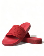 Load image into Gallery viewer, Dolce &amp; Gabbana Red Rubber Summer Beach Slides Sandals
