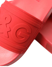 Load image into Gallery viewer, Dolce &amp; Gabbana Red Rubber Summer Beach Slides Sandals
