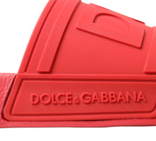 Load image into Gallery viewer, Dolce &amp; Gabbana Red Rubber Summer Beach Slides Sandals
