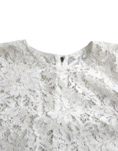 Load image into Gallery viewer, Dolce &amp; Gabbana White Floral Lace Cotton Round Neck Blouse Top
