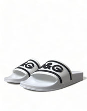 Load image into Gallery viewer, Dolce &amp; Gabbana Chic White Designer Slides with Logo Detail
