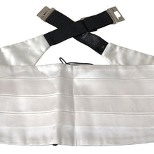 Load image into Gallery viewer, Dolce &amp; Gabbana Elegant White Silk Cummerbund
