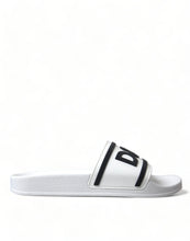 Load image into Gallery viewer, Dolce &amp; Gabbana Chic White Designer Slides with Logo Detail
