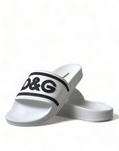 Load image into Gallery viewer, Dolce &amp; Gabbana Chic White Designer Slides with Logo Detail
