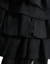 Load image into Gallery viewer, Dolce &amp; Gabbana Black Tiered Aline High Waist Silk Mini Skirt
