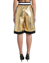 Load image into Gallery viewer, Dolce &amp; Gabbana Gold Polyester Perforated High Waist Shorts
