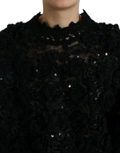 Load image into Gallery viewer, Dolce &amp; Gabbana Black Sequined Embellished Pullover Sweater
