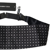 Load image into Gallery viewer, Dolce &amp; Gabbana Elegant Silk Black &amp; White Polka Dot Cummerbund
