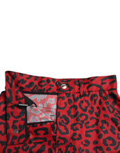 Load image into Gallery viewer, Dolce &amp; Gabbana Red Leopard Print Cotton High Waist Mini Skirt
