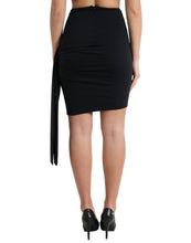 Load image into Gallery viewer, Dolce &amp; Gabbana Black Viscose High Waist Fitted Mini Skirt
