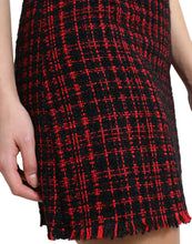 Load image into Gallery viewer, Dolce &amp; Gabbana Black Red Cotton High Waist Tartan Tweed Mini Skirt
