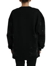 Load image into Gallery viewer, Dolce &amp; Gabbana Black Pullover Floral Logo Applique Sweater
