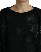 Load image into Gallery viewer, Dolce &amp; Gabbana Black Pullover Floral Logo Applique Sweater
