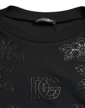 Load image into Gallery viewer, Dolce &amp; Gabbana Black Pullover Floral Logo Applique Sweater
