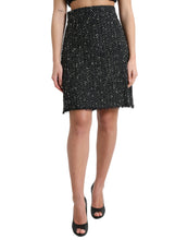 Load image into Gallery viewer, Dolce &amp; Gabbana Black Wool Knit Tweed High Waist Mini Skirt
