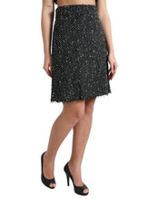 Load image into Gallery viewer, Dolce &amp; Gabbana Black Wool Knit Tweed High Waist Mini Skirt
