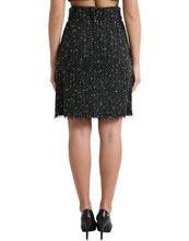 Load image into Gallery viewer, Dolce &amp; Gabbana Black Wool Knit Tweed High Waist Mini Skirt
