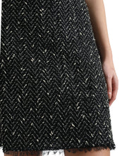 Load image into Gallery viewer, Dolce &amp; Gabbana Black Wool Knit Tweed High Waist Mini Skirt
