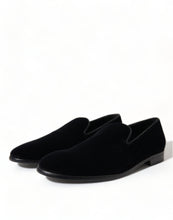 Load image into Gallery viewer, Dolce &amp; Gabbana Black Velvet Loafers Formal Shoes
